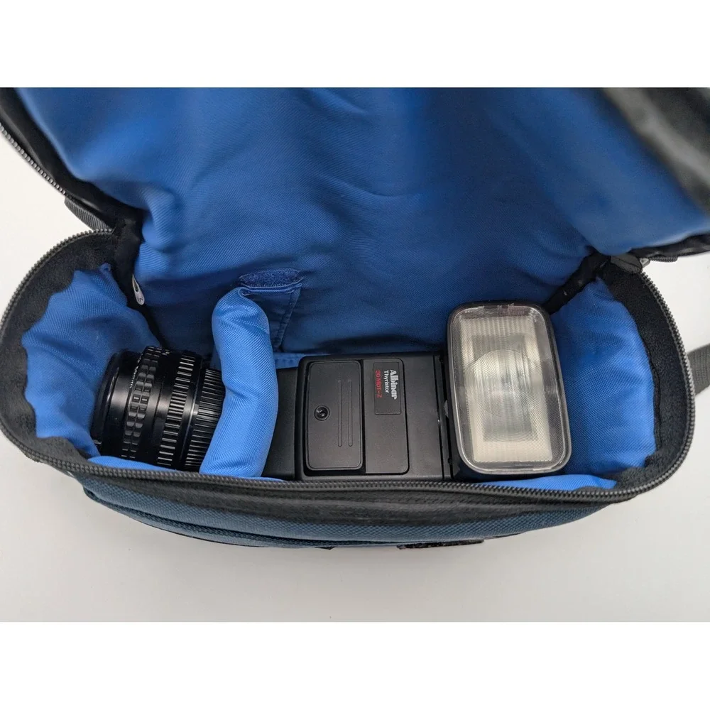 Pentax-A 50mm f/2 Lens PK Mount Albinar Thyristor 90 MDT-Z Flash Kalimar Bag